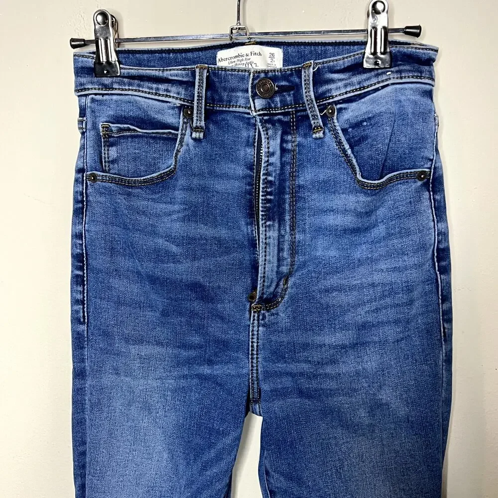 Abercrombie & Fitch Ultra High Rise Super‎ Skinny Ankle Denim Jeans Size 26/2R